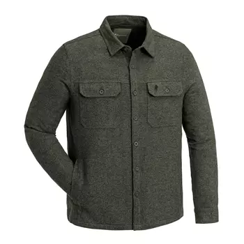 Pinewood Värnamo regular fit flannel shirt, Dark Green Melange