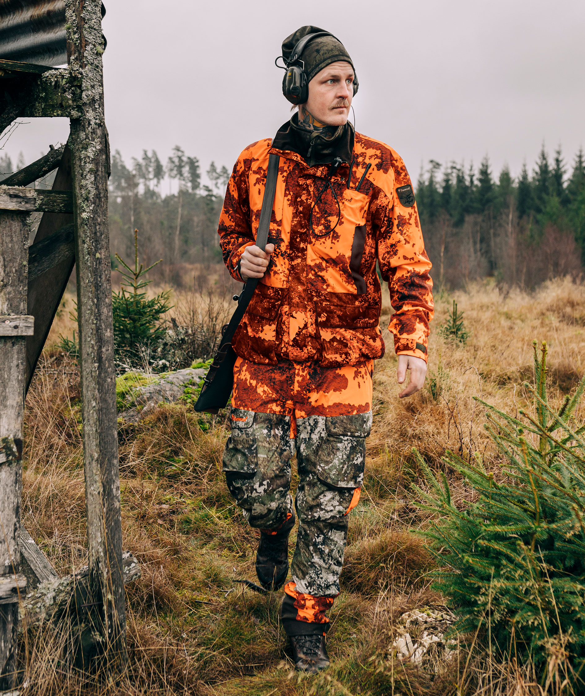 Pinewood&nbsp;Sm&aring;land Light Camou jakke, Strata Blaze/Suede Brown