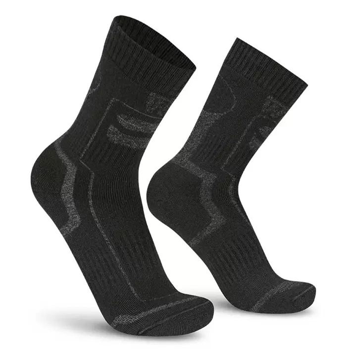 Worik Alpes socks with merino wool, Black, large image number 0