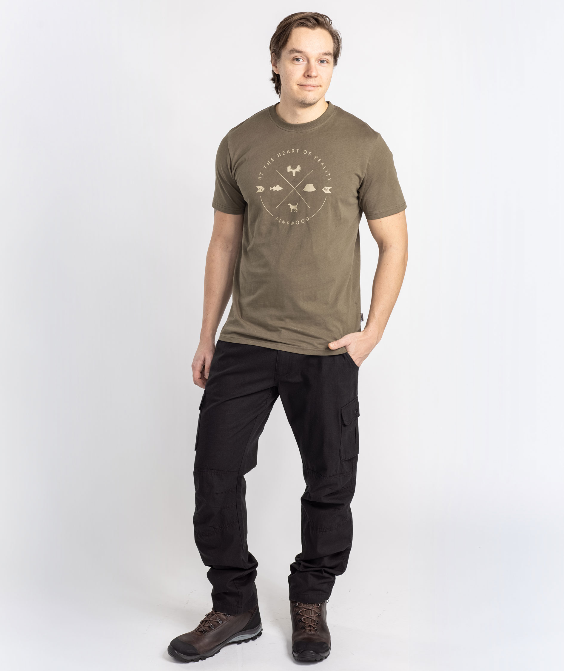 Pinewood Finnveden Trail T-shirt, Olivengr&oslash;n, large image number 1