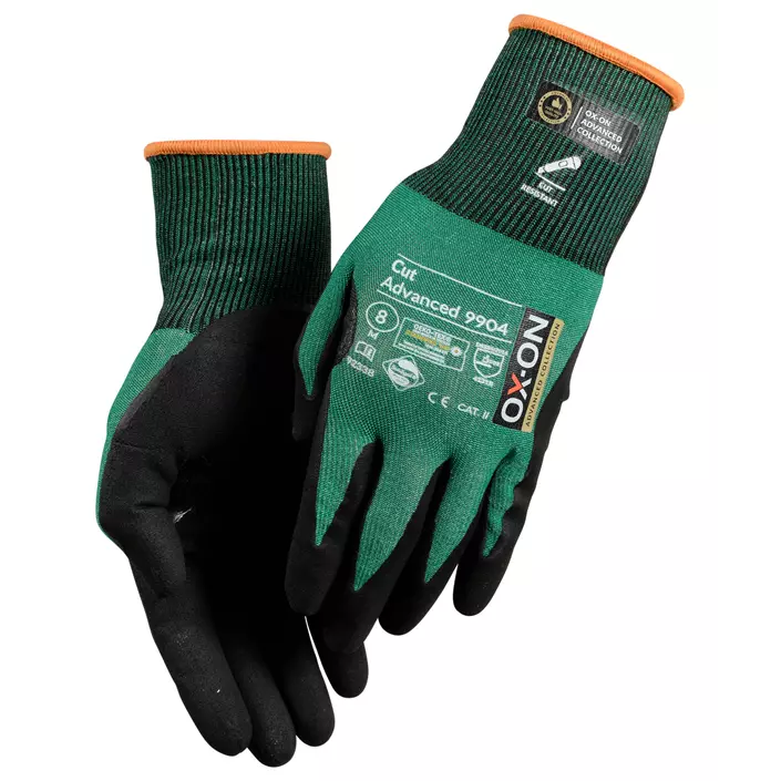 OX-ON Cut Advanced 9904 cut protection gloves Cut B, Green/Black, large image number 1