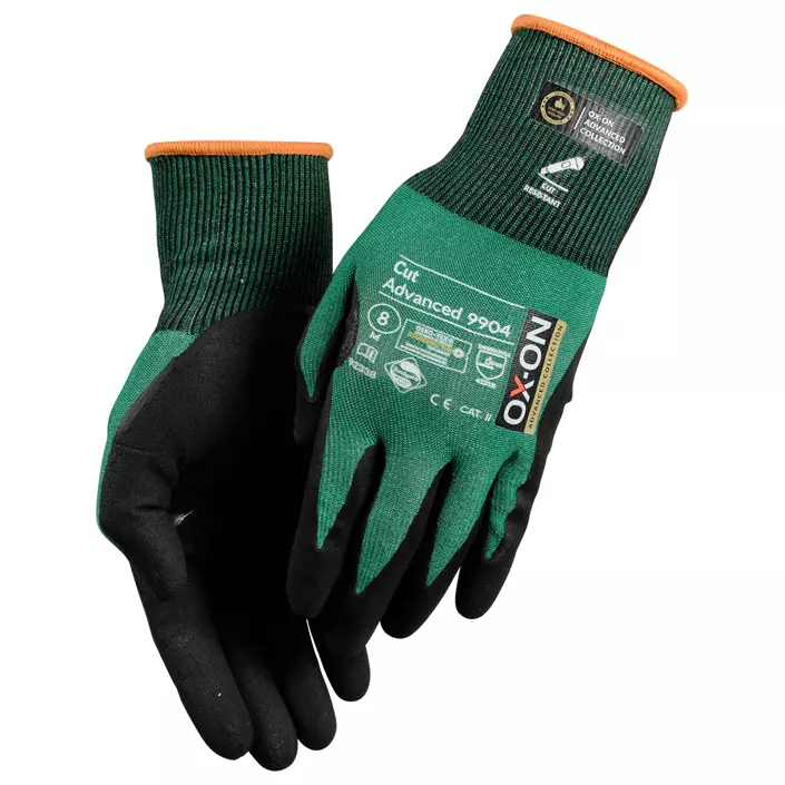 OX-ON Cut Advanced 9904 cut protection gloves Cut B, Green/Black, large image number 1
