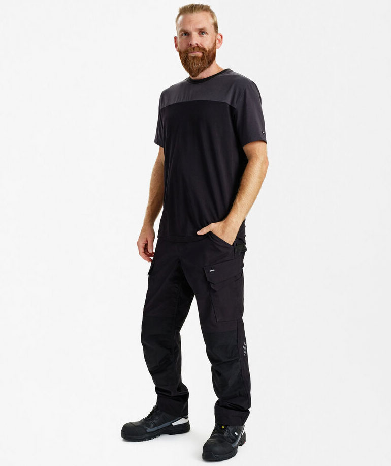 Engel Entire T-shirt, Black/Anthracite Grey, large image number 2