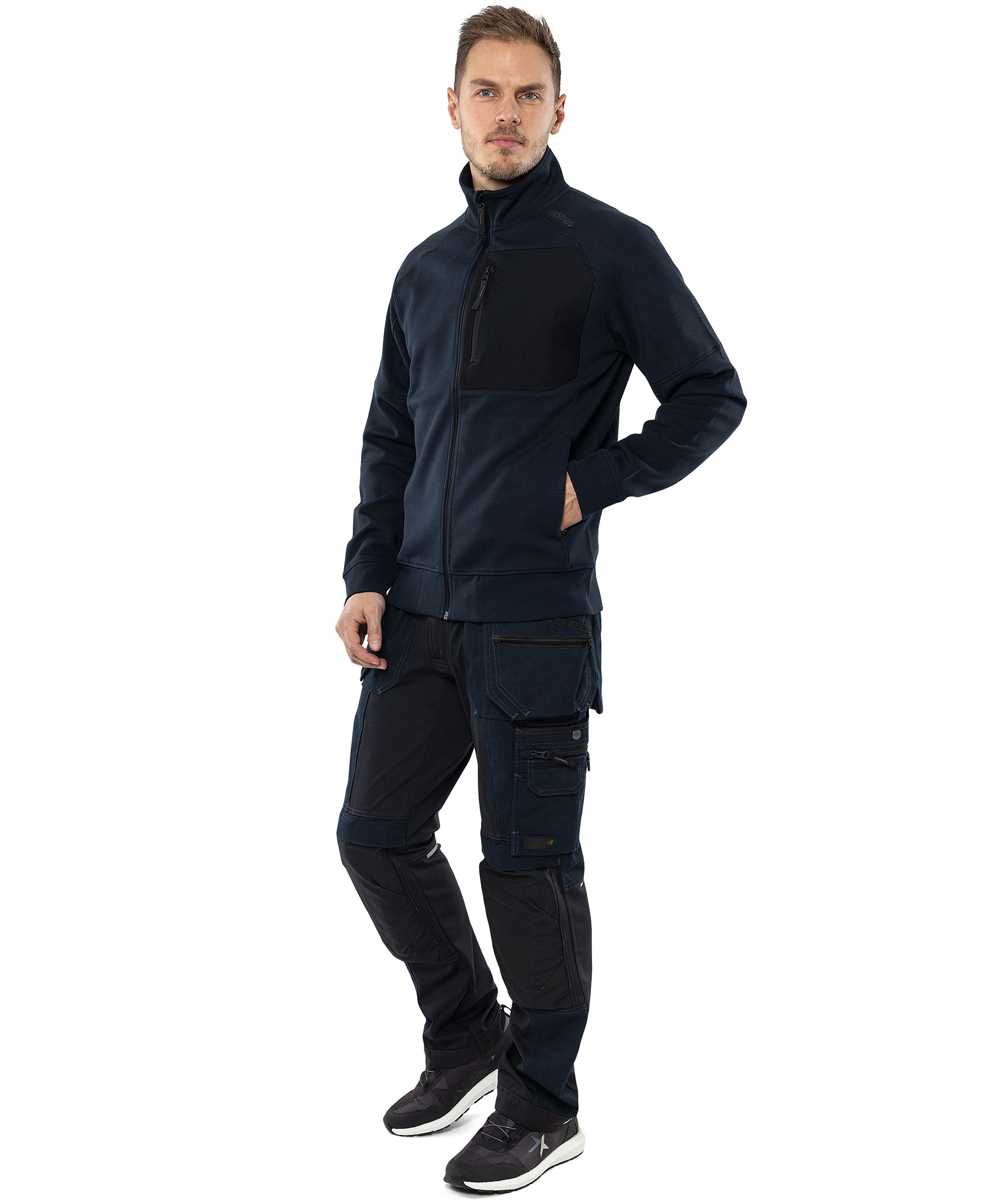 Fristads sweatjacka 7830 GKI, M&ouml;rk Marinbl&aring;