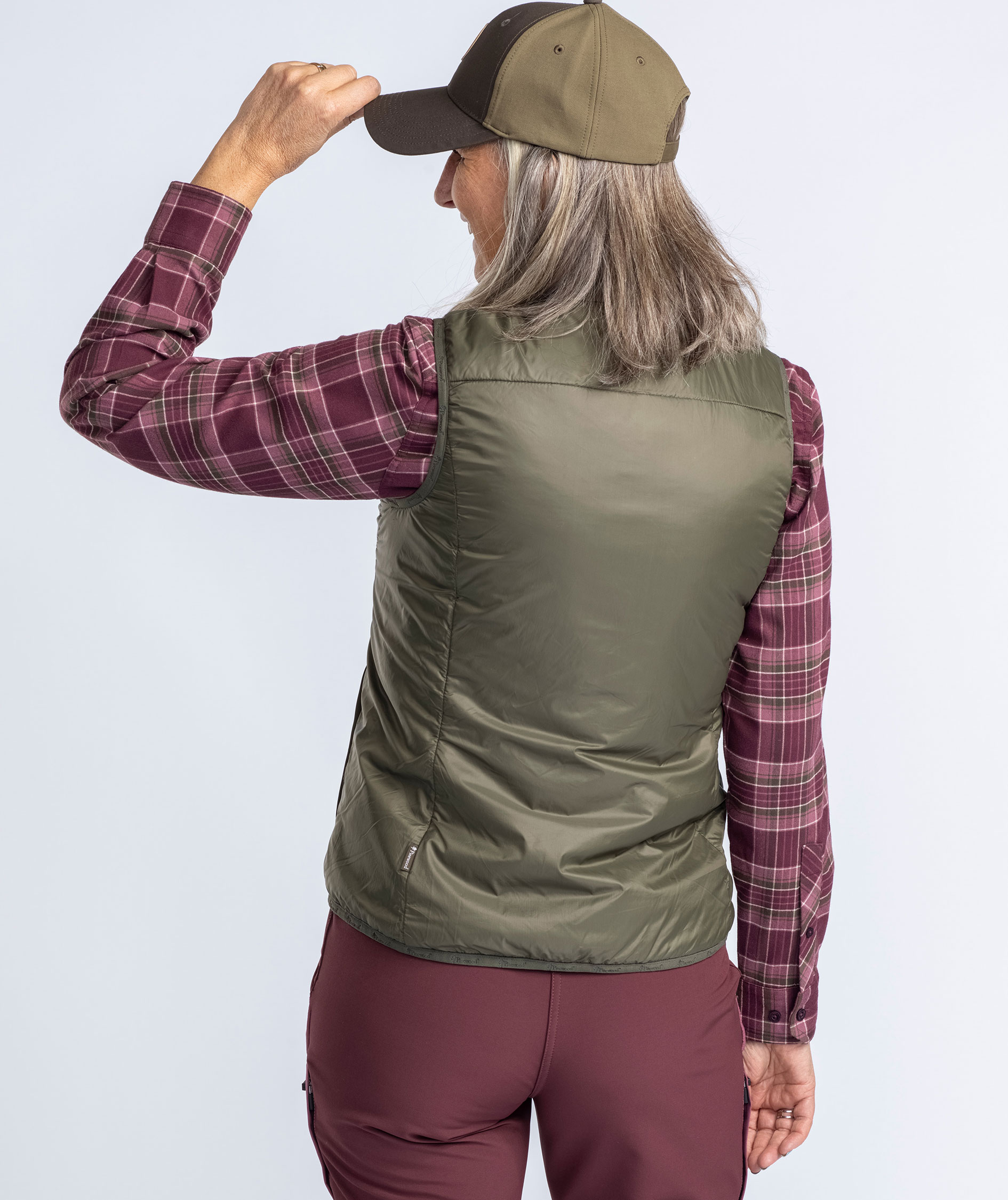 Pinewood Insulation damevest med uld, Moss green, large image number 3