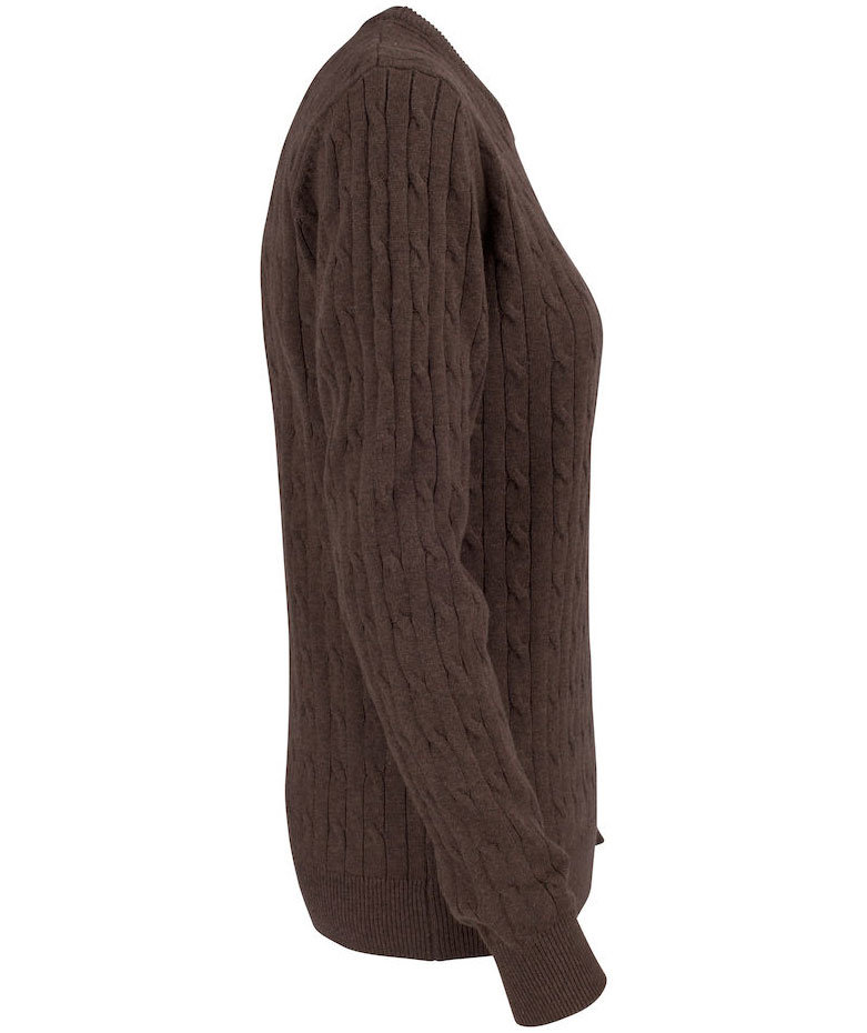 Cutter & Buck dame strikk pullover, Brun&nbsp;Melange, large image number 3