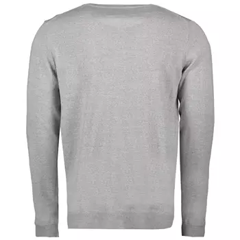Seven Seas stickad tröja med merinoull, Light Grey Melange