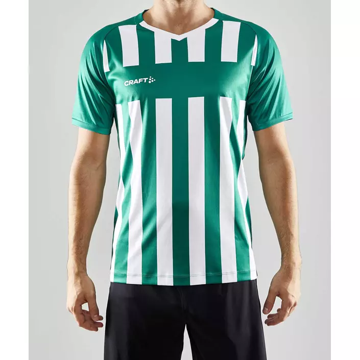 Craft Progress 2.0 Stripe Jersey T-skjorte, Hvit/Team Green, large image number 1