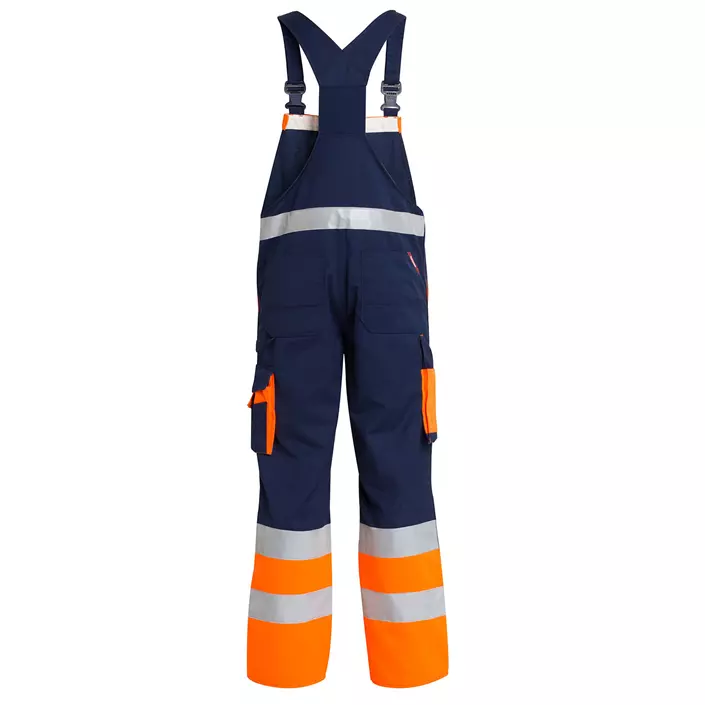 Engel work bib and brace trousers, Marine/Hi-Vis Orange, large image number 1