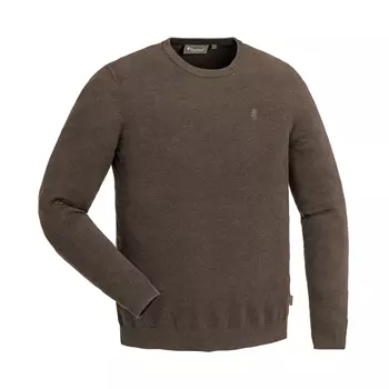 Pinewood Värnamo Crewneck strikket sweater, Brun Melange