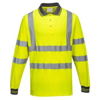 Portwest long-sleeved polo T-shirt, Hi-Vis Yellow