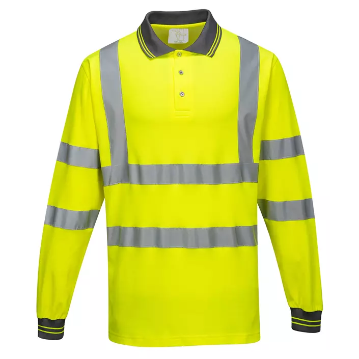 Portwest long-sleeved polo T-shirt, Hi-Vis Yellow, large image number 0
