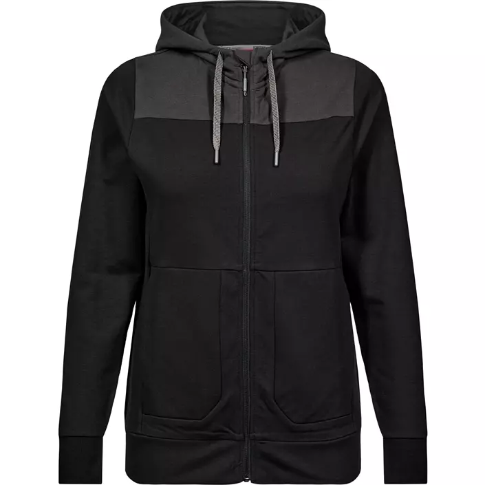 Engel Entire dame hættetrøje med lynlås, Black/Anthracite Grey, large image number 0