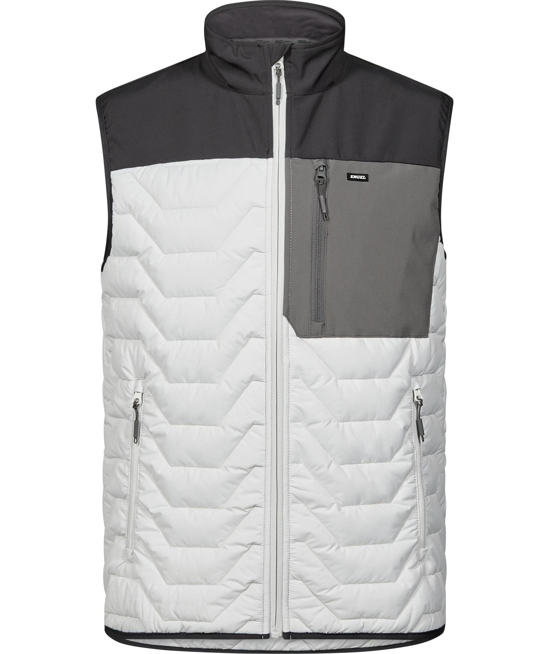 Engel Entire quilted vest, Bone White/Anthracite Grey