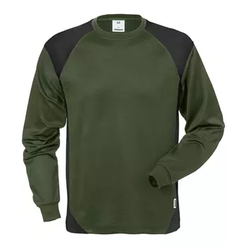 Fristads långärmad T-shirt 7071 THV, Militärgrön/Svart