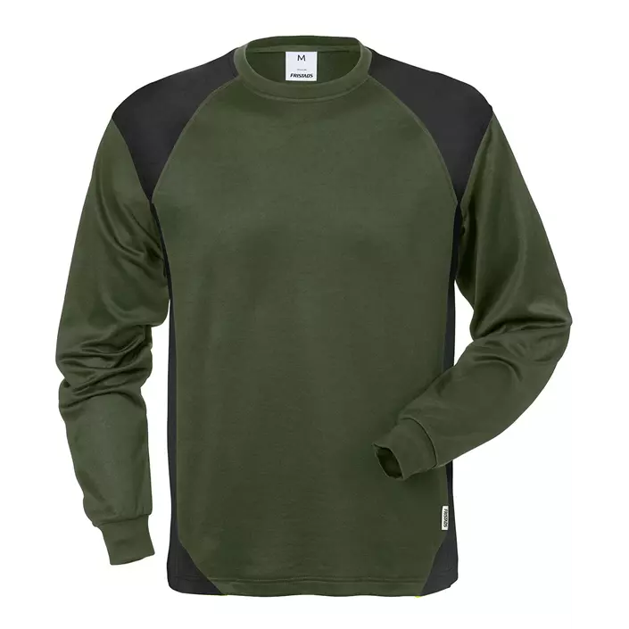 Fristads langermet T-shirt 7071 THV, Armygrønn/Svart, large image number 0