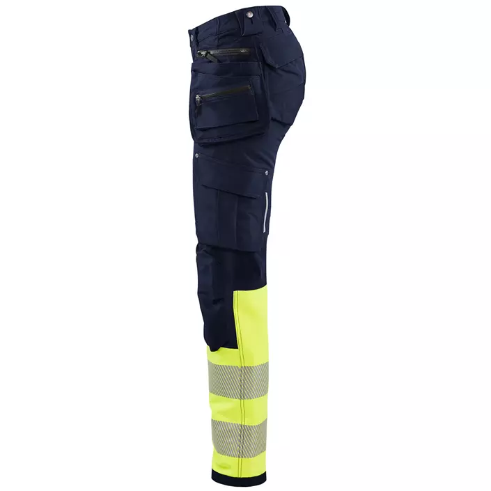 Blåkläder women´s craftsman trousers full stretch, Marine/Hi-Vis yellow, large image number 2