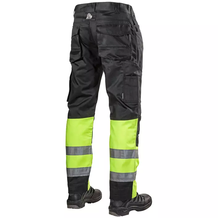 L.Brador work trousers 127PB, Black/Hi-Vis Yellow, large image number 1