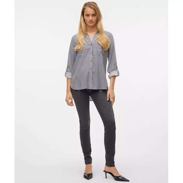 Vero Moda VMBUMPY skjorta dam, Snow White/India Ink, large image number 1