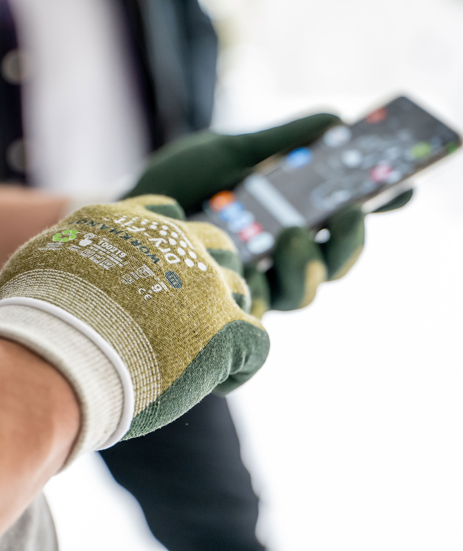 Workhand Dry-Fit Airflow montagehandskar, Khaki/Gr&ouml;n, large image number 3