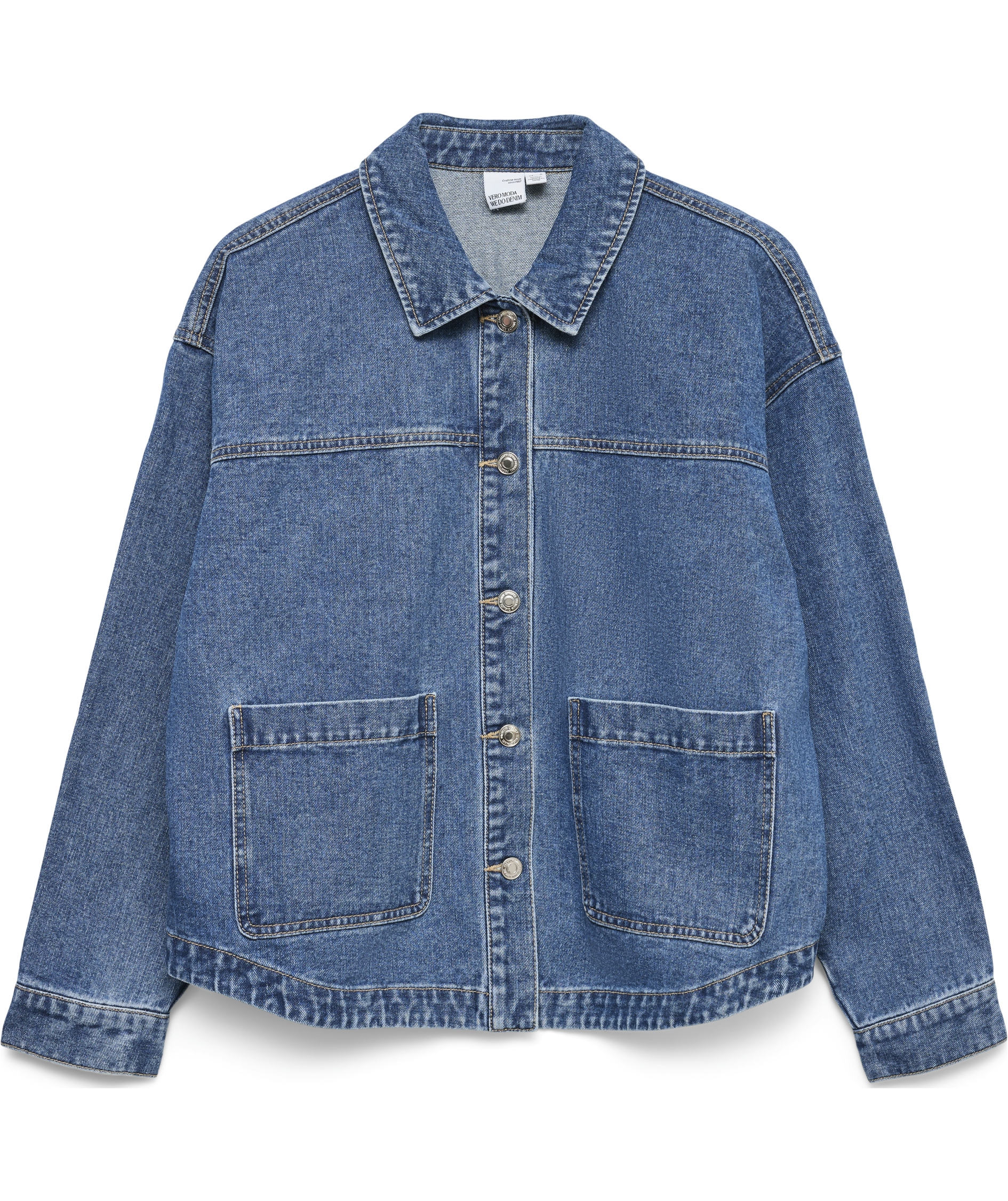 Vero Moda VMJAMIE Denim skjortejakke, Medium Blue Denim