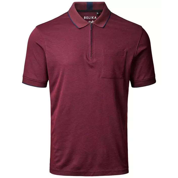 Belika Valencia half-zip polo shirt, Burgundy melange, large image number 0