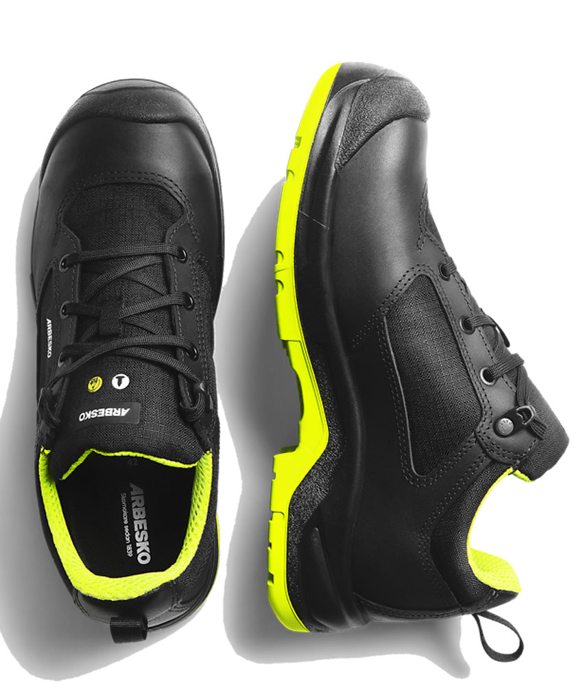 Arbesko Ume&aring; 943 skyddsskor S3, Svart/Lime