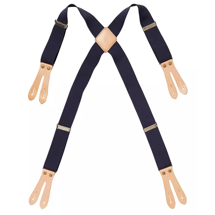 Segers adjustable braces with leather for apron, Marine Blue, large image number 0