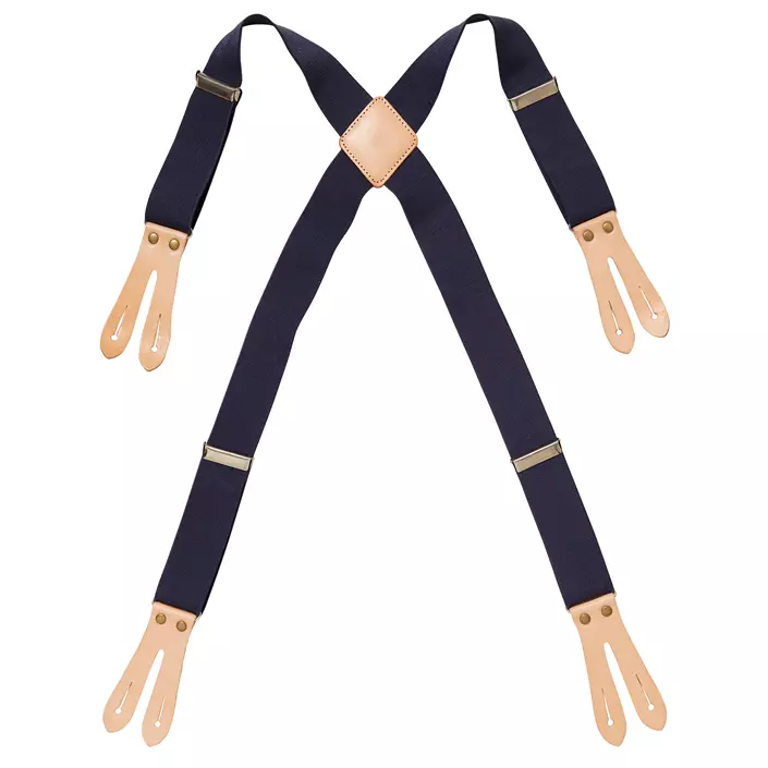 Segers adjustable braces with leather for apron, Marine Blue, large image number 0