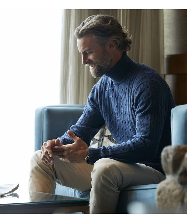 Cutter & Buck Blakely turtleneck, Navy melange, large image number 4