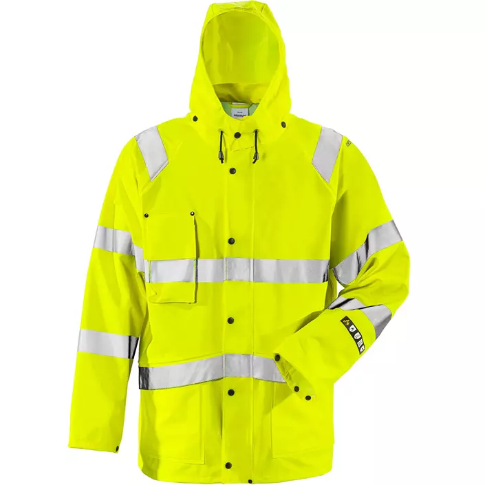 Fristads Flame rain jacket 4845, Hi-Vis Yellow, large image number 0