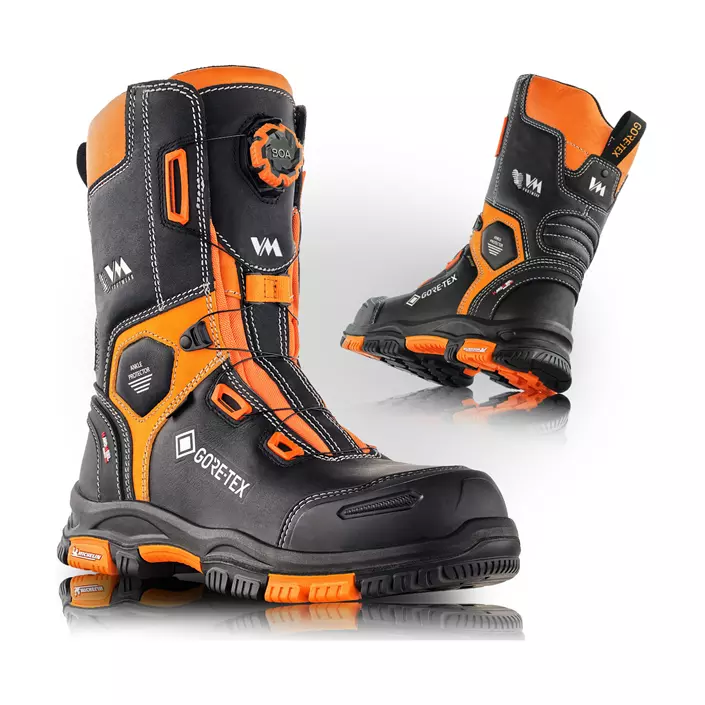 VM Footwear Connecticut sikkerhedsstøvler S7L, Sort/Orange, large image number 2