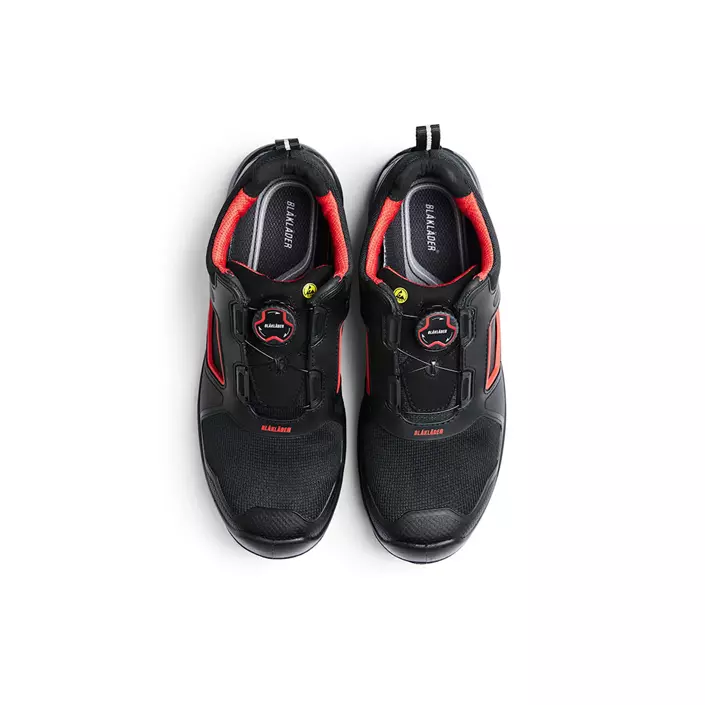 Blåkläder Gecko safety shoes S1P, Black/Red, large image number 2