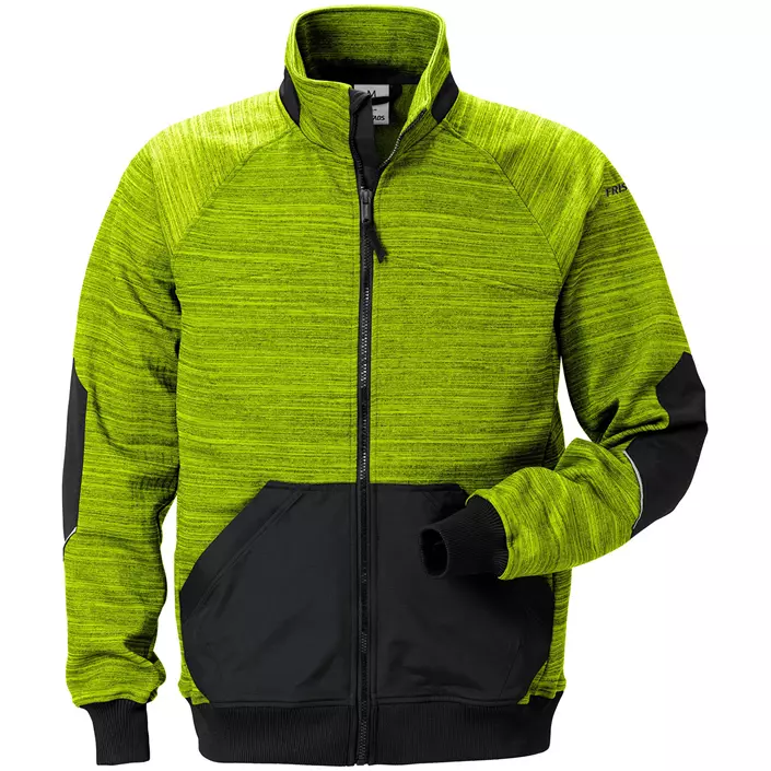 Fristads Gen Y sweat jacket 7052, Black/Hi-Vis Yellow, large image number 0