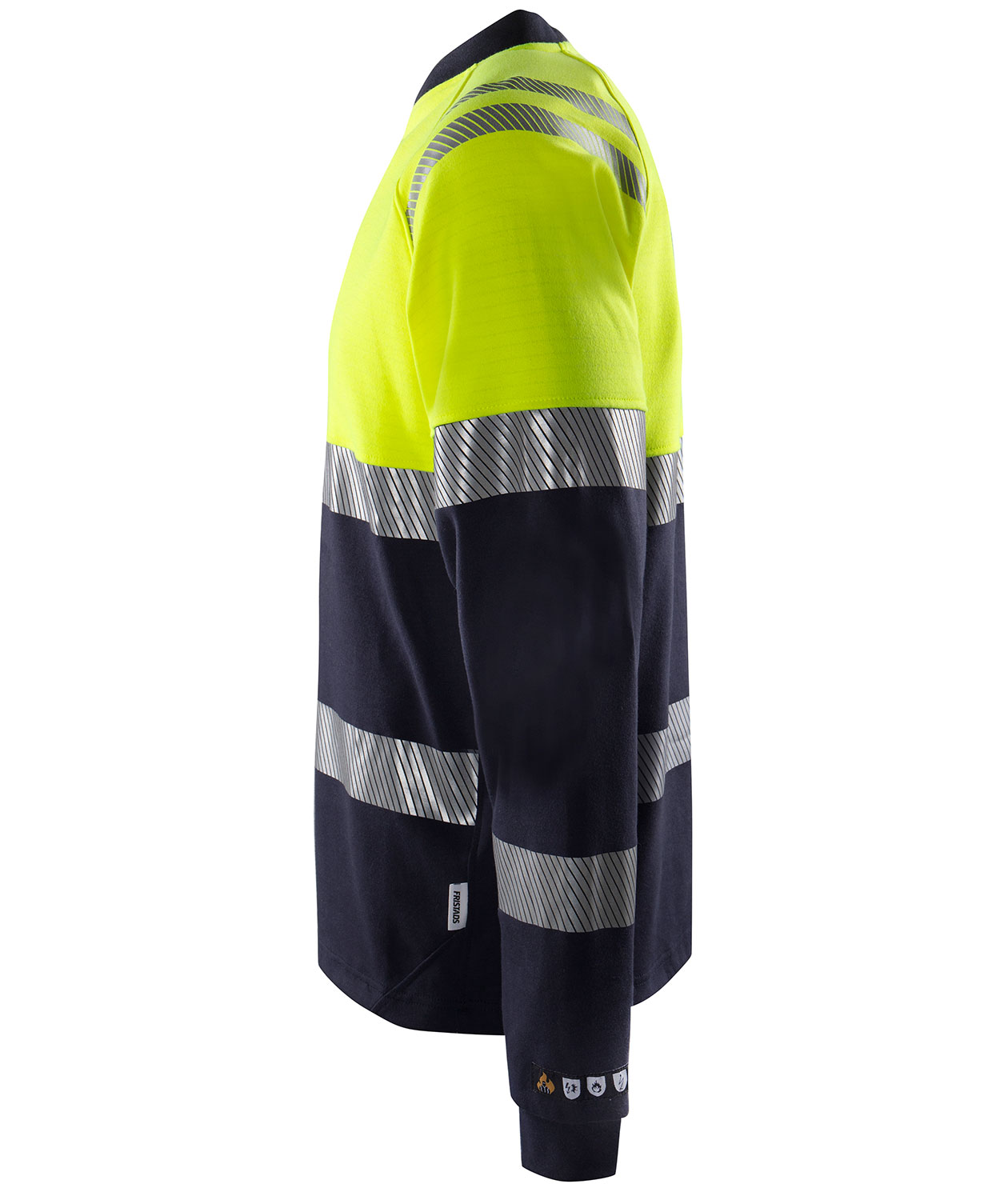 Fristads Flamestat lang&aelig;rmet T-shirt 7107 TFL, Hi-vis&nbsp;Gul/Marine, large image number 4