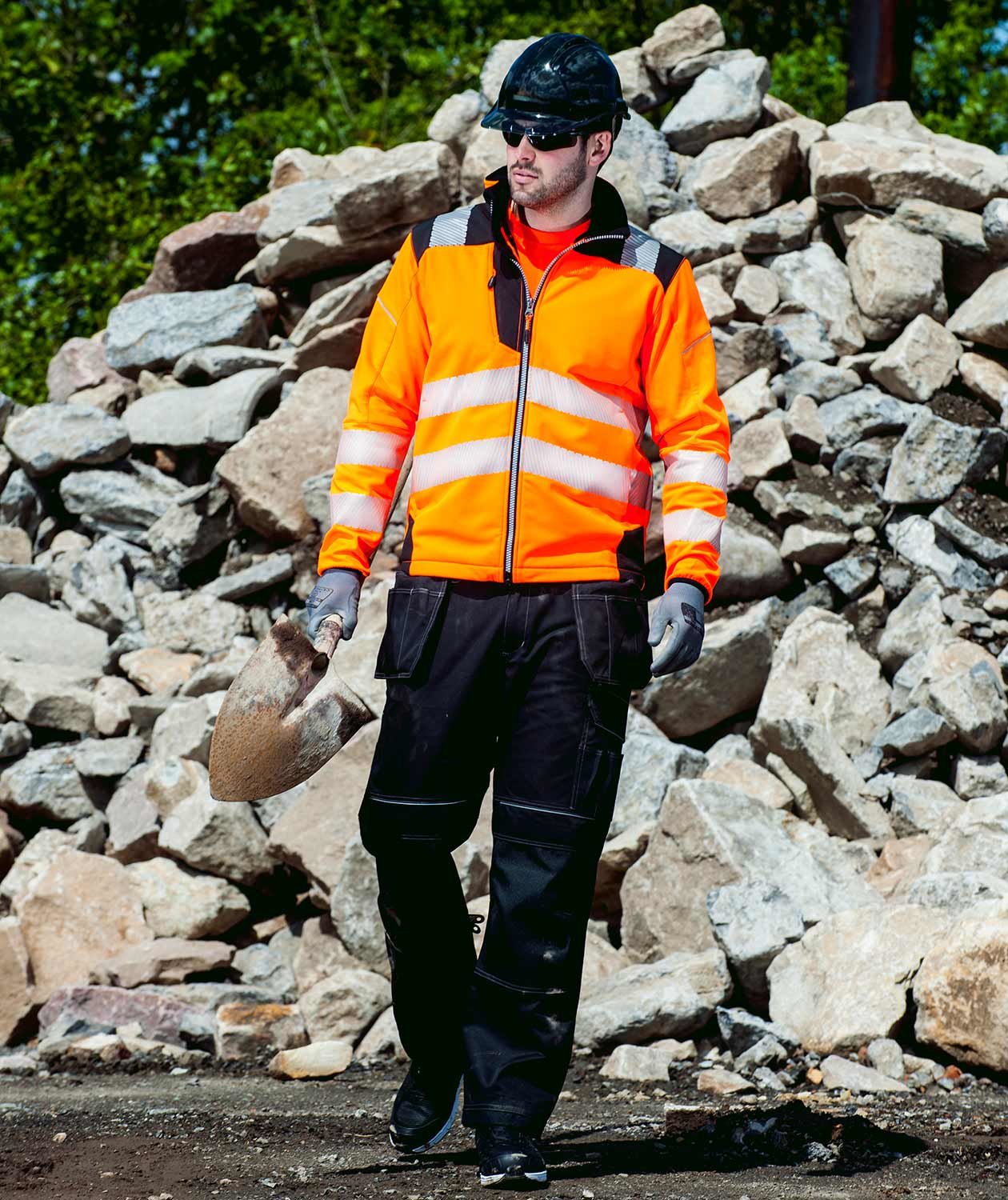 Portwest PW3 softshell jacket, Hi-Vis Orange/Black, large image number 3