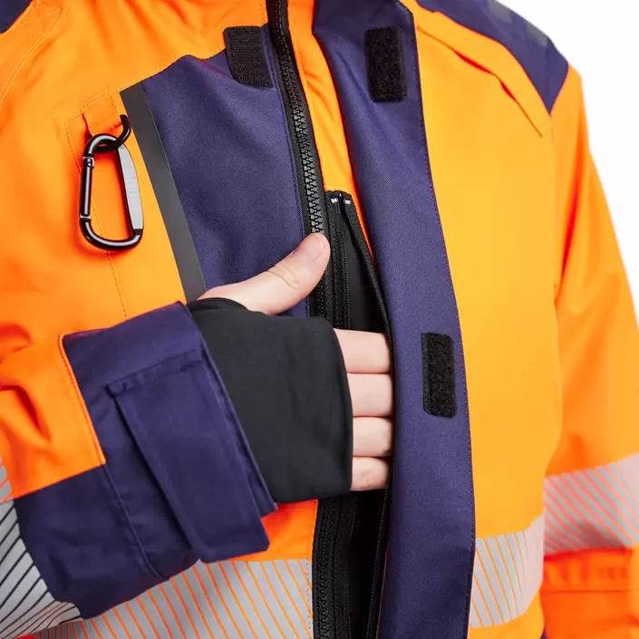 Blåkläder dame skalljakke, Hi-Vis Orange/Marine, large image number 5