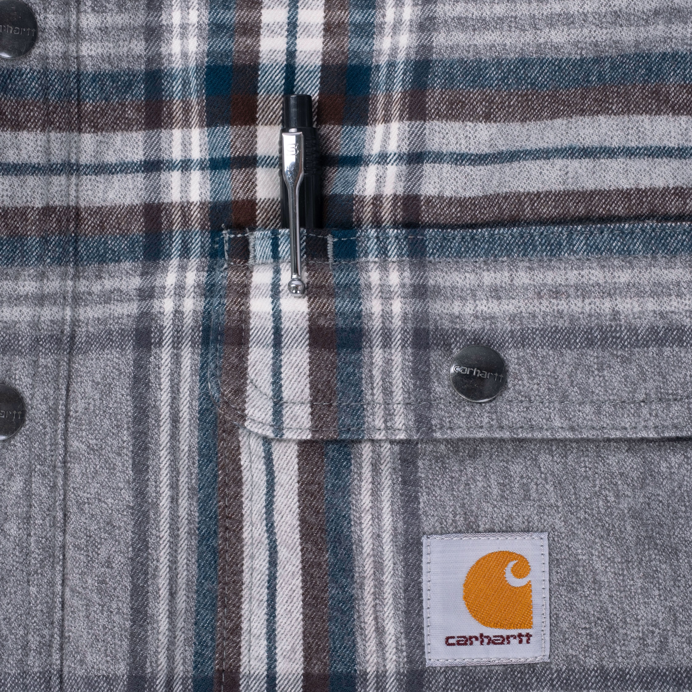 Carhartt Sherpa Gef&uuml;ttert Hemdjacke, Asphalt, large image number 5