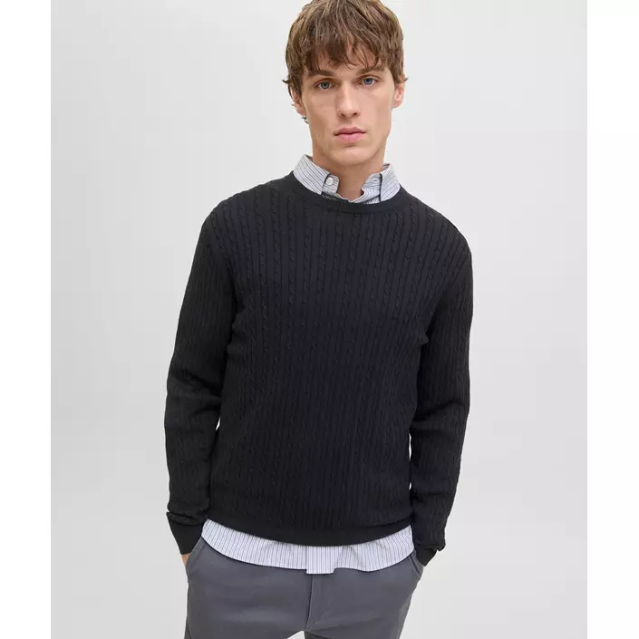 Jack & Jones JJEEMIL stickad tröja, Black, large image number 1