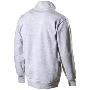 L.Brador Sweatshirt mit kurzem Reißverschluss 6430PB, Grau Meliert