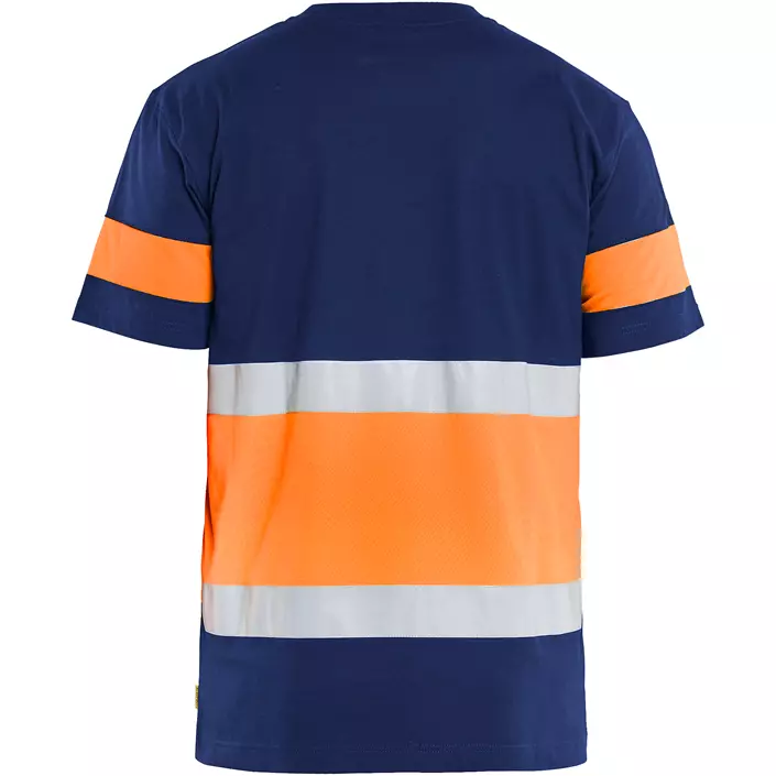 Blåkläder T-shirt, Marinblå/Varselorange, large image number 1