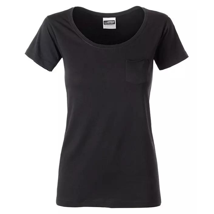 James & Nicholson Damen T-Shirt mit Brusttasche, Schwarz, large image number 0