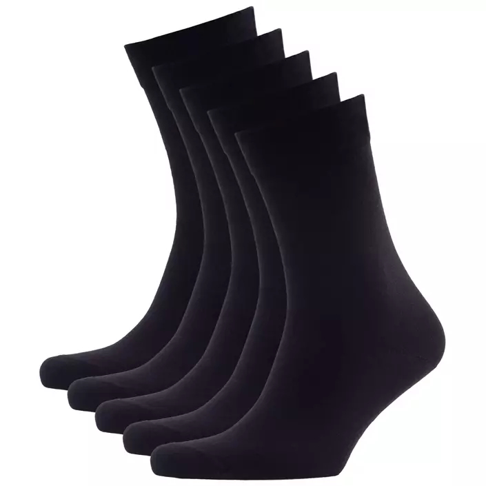 Westborn Basic 5-pak bambus strømper, Black, Black, large image number 0