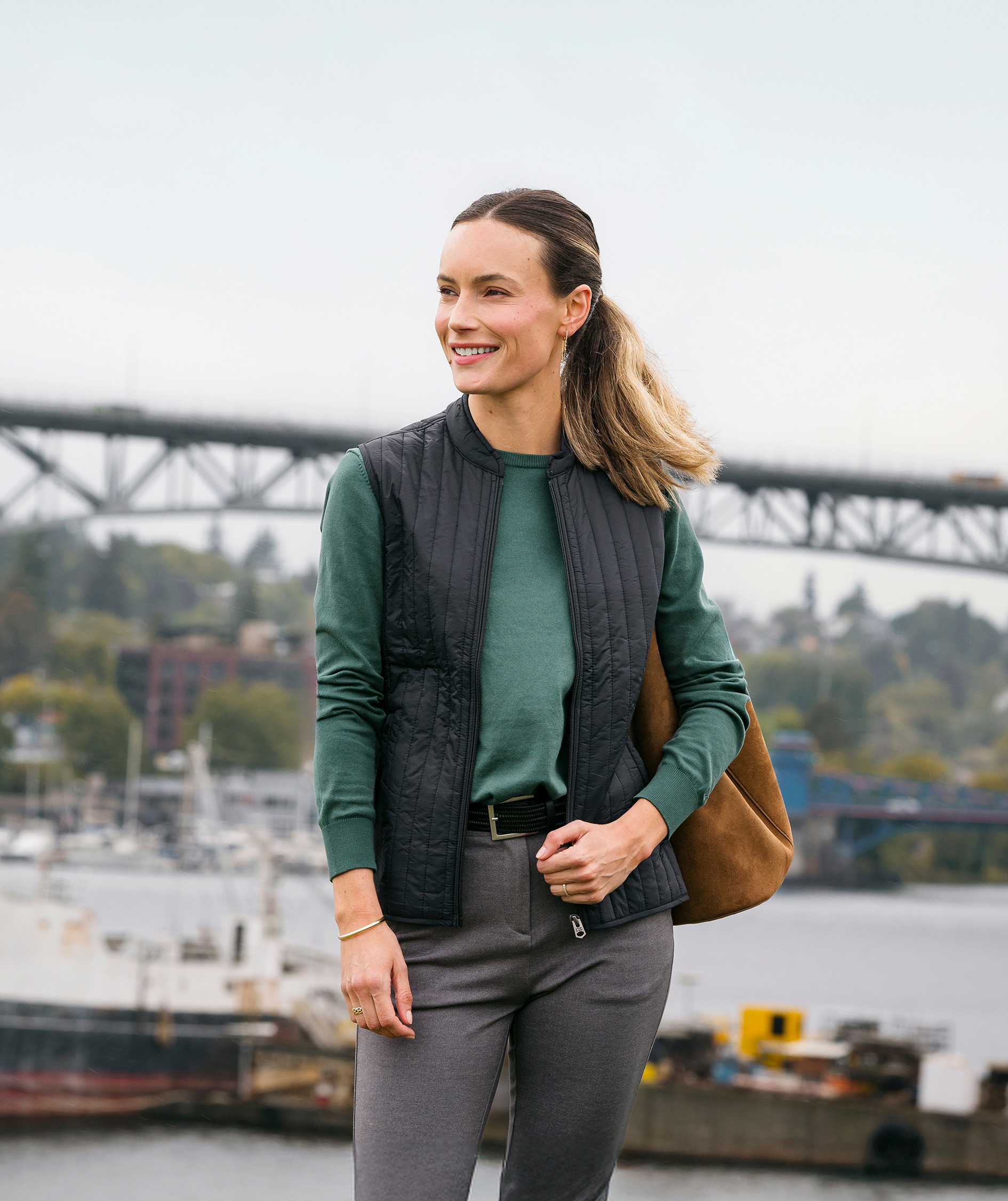 Cutter & Buck Oakville Damen Crewneck, fichtengr&uuml;n