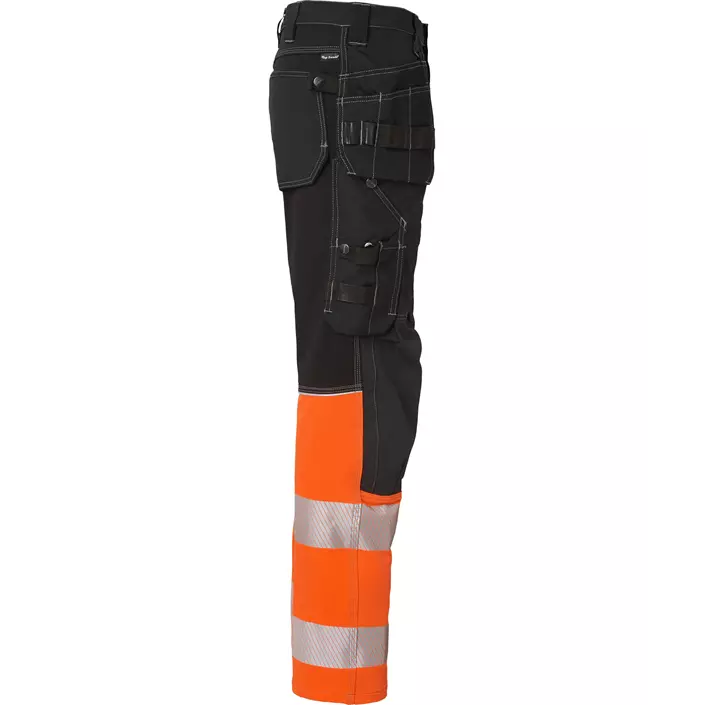 Top Swede craftsman trousers 312 full stretch, Black/Hi-vis Orange, large image number 2