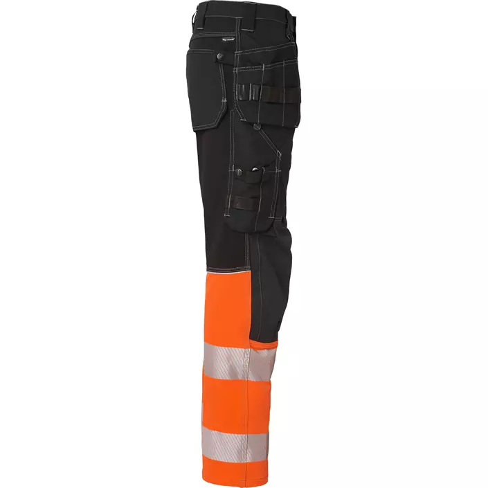 Top Swede craftsman trousers 312 full stretch, Black/Hi-vis Orange, large image number 2