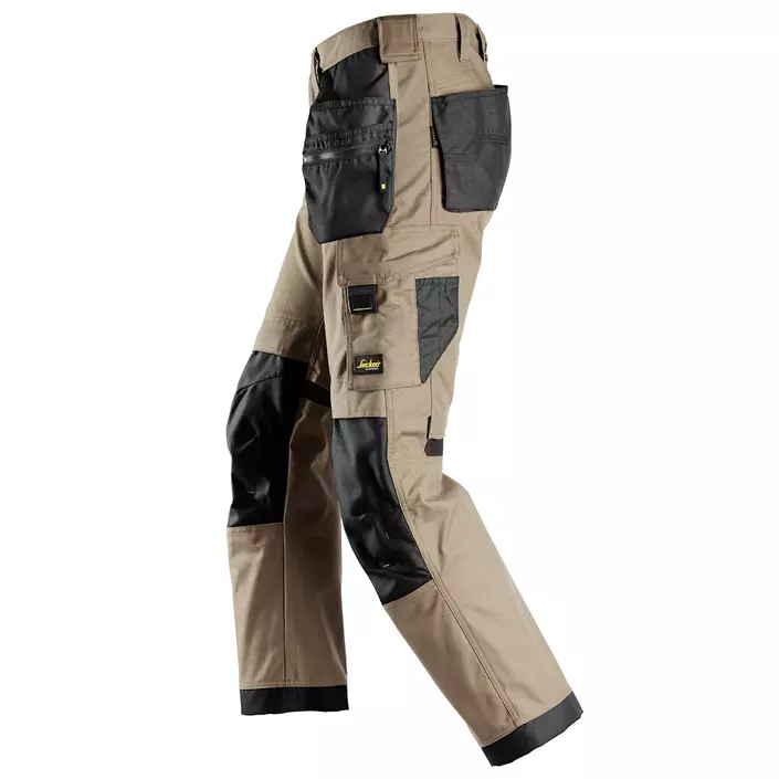 Snickers AllroundWork Canvas+ hantverksbyxa 6224, Khaki/Svart, large image number 3