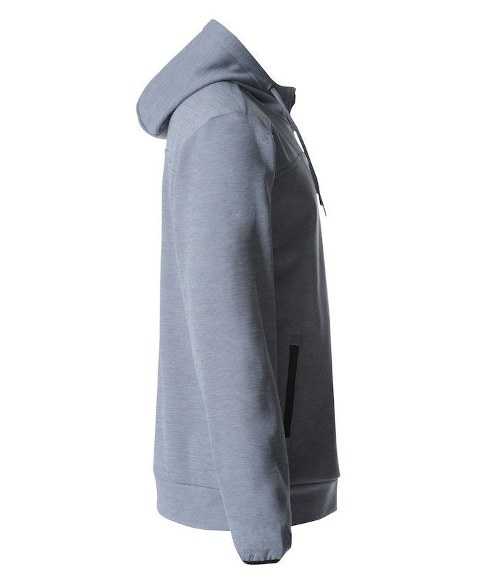 Clique Ottawa hoodie with full zipper, Grey, large image number 2