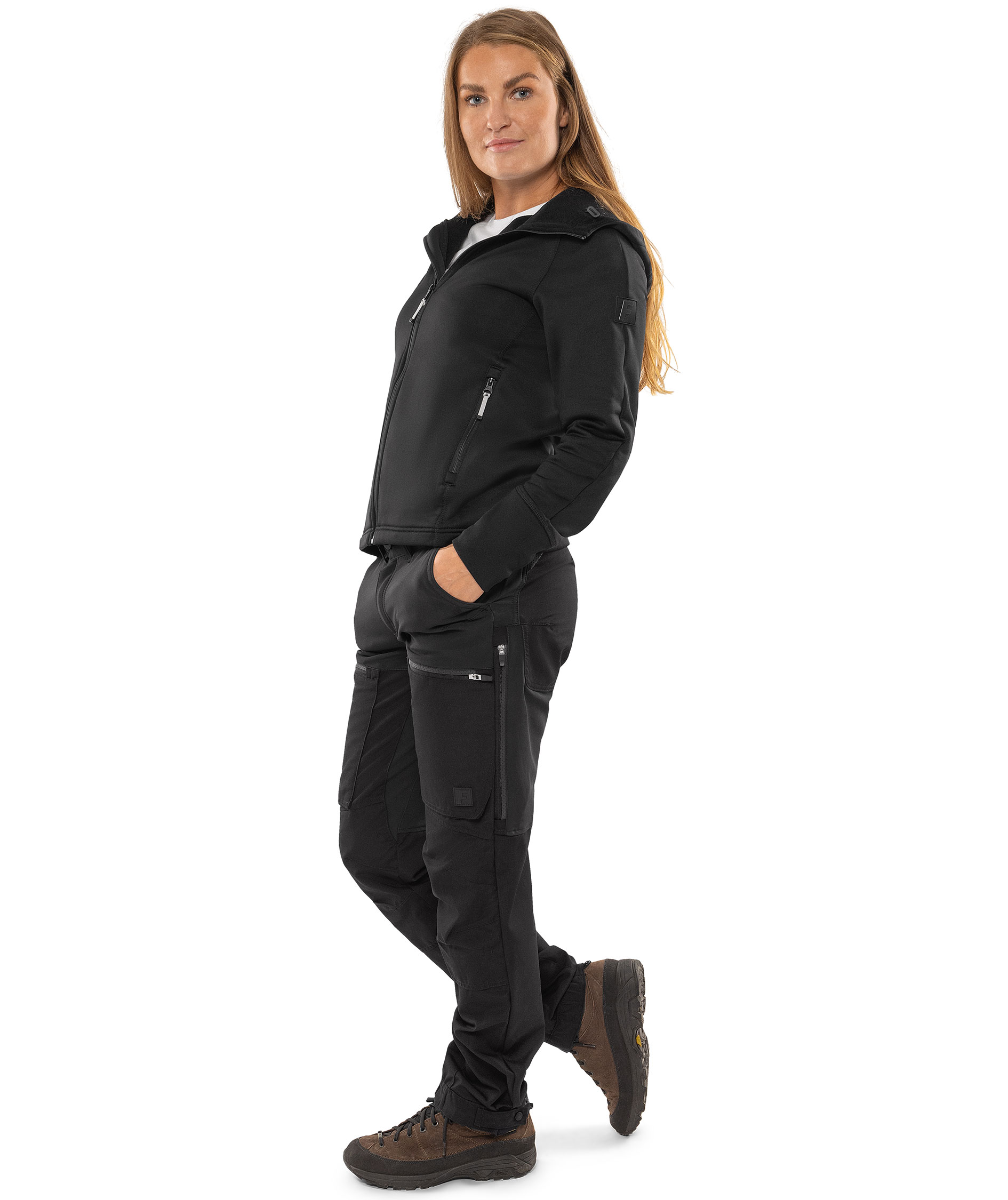 Fristads Cobalt Polartec&reg; Damen Hoodie mit Rei&szlig;verschluss, Schwarz, large image number 6