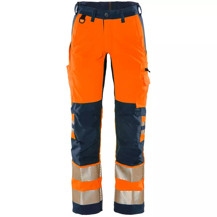 Fristads Flexforce work trousers, Hi-vis Orange/Marine, large image number 0